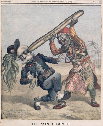 Caricature of Francesco Crispi and the Defeat of the Italian Invading Army at the Siege of Makalle, Ethiopia, cover of 
